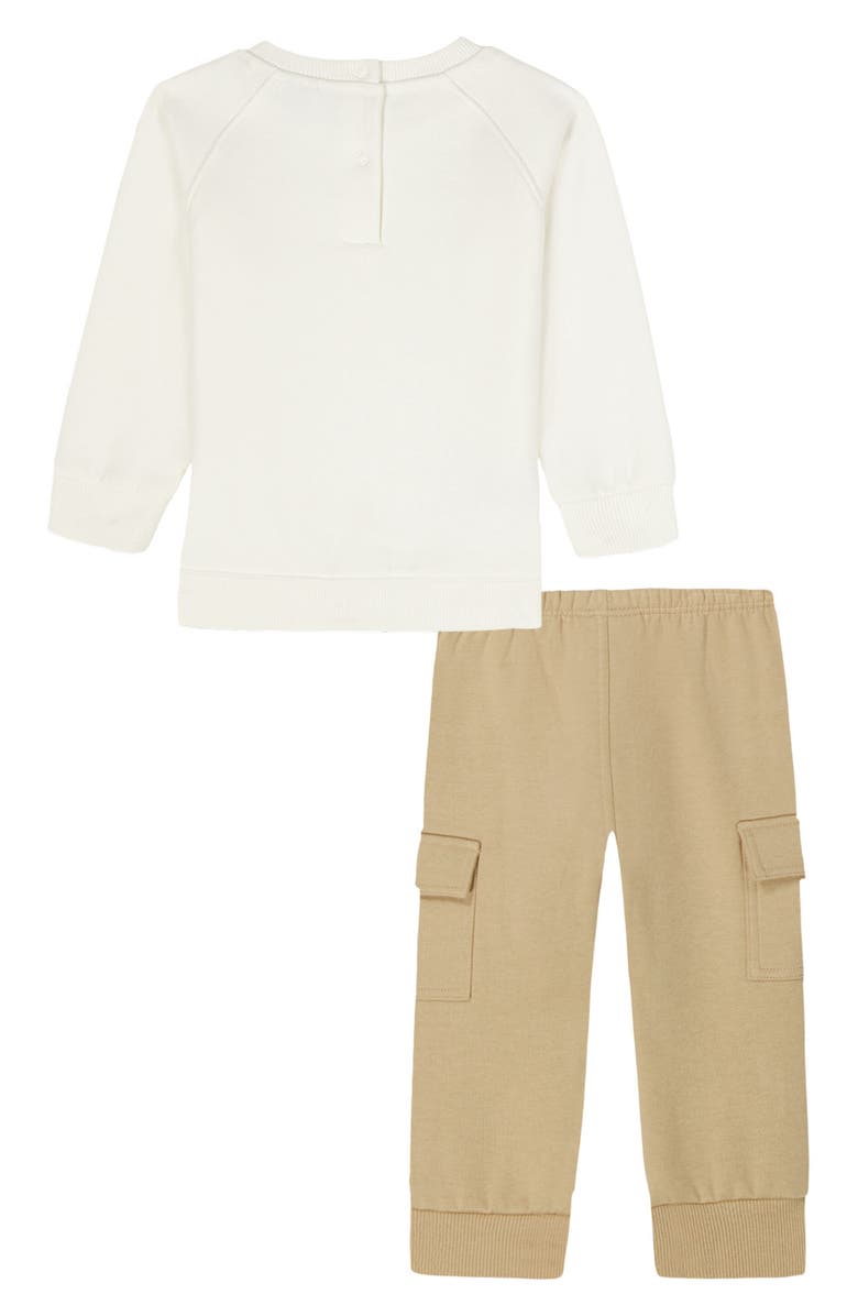 Tommy Hilfiger Embroidered Logo Fleece Sweatshirt & Cargo Pants Set, Alternate, color, White