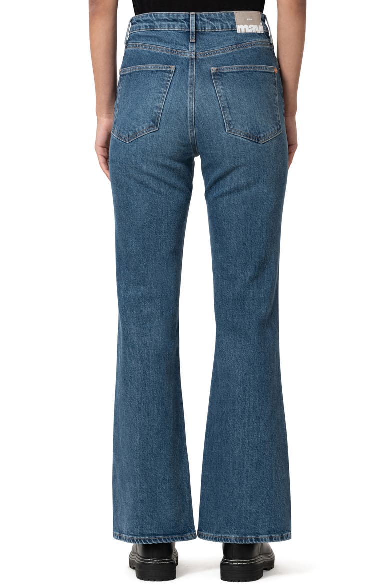 Los Angeles High Waist Flare Leg Jeans, Alternate, color, MID BRUSHED CLASSIC BLUE