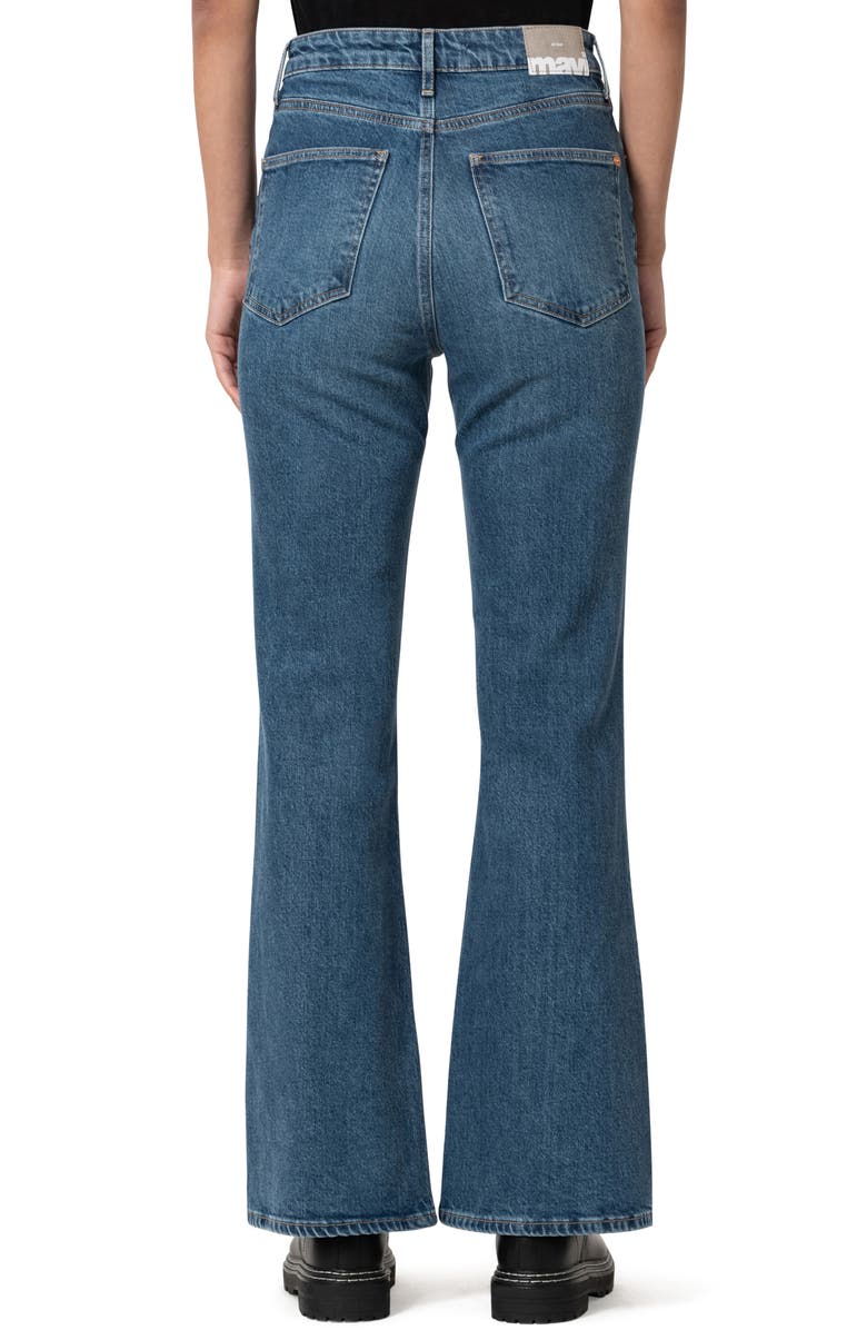 Mavi Jeans Los Angeles High Waist Flare Leg Jeans, Alternate, color, Mid Brushed Classic Blue