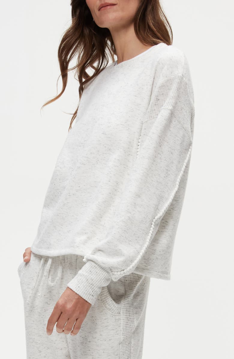 Michael Stars Blythe Mini Pom Sweatshirt, Alternate, color, 