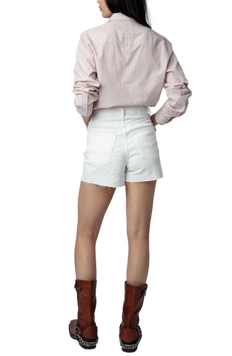 Zadig & Voltaire Sydna Raye Cool Cat Stripe Cotton Button-Up Shirt, Alternate, color, 