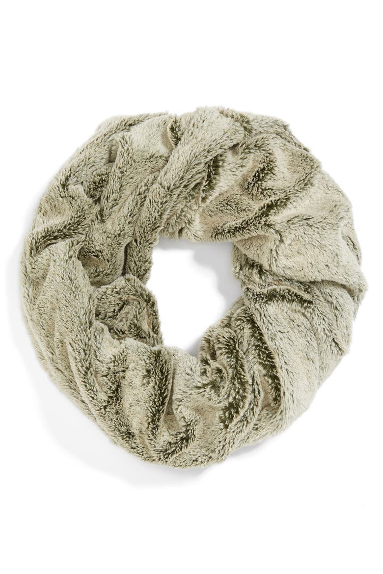Faux Fur Infinity Scarf, Alternate, color, CAMEL