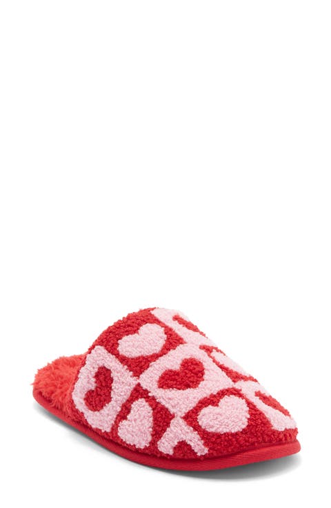 Heart Checkerboard Scuff Slipper (Women)