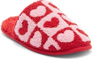 Honeydew Heart Checkerboard Scuff Slipper
