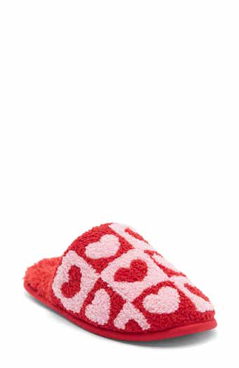 Honeydew Heart Checkerboard Scuff Slipper