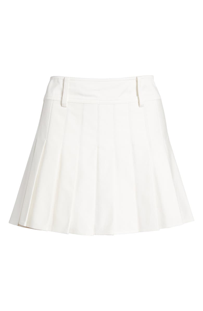 French Connection Sabine Pleated Cotton Twill Miniskirt, Alternate, color, Summer White