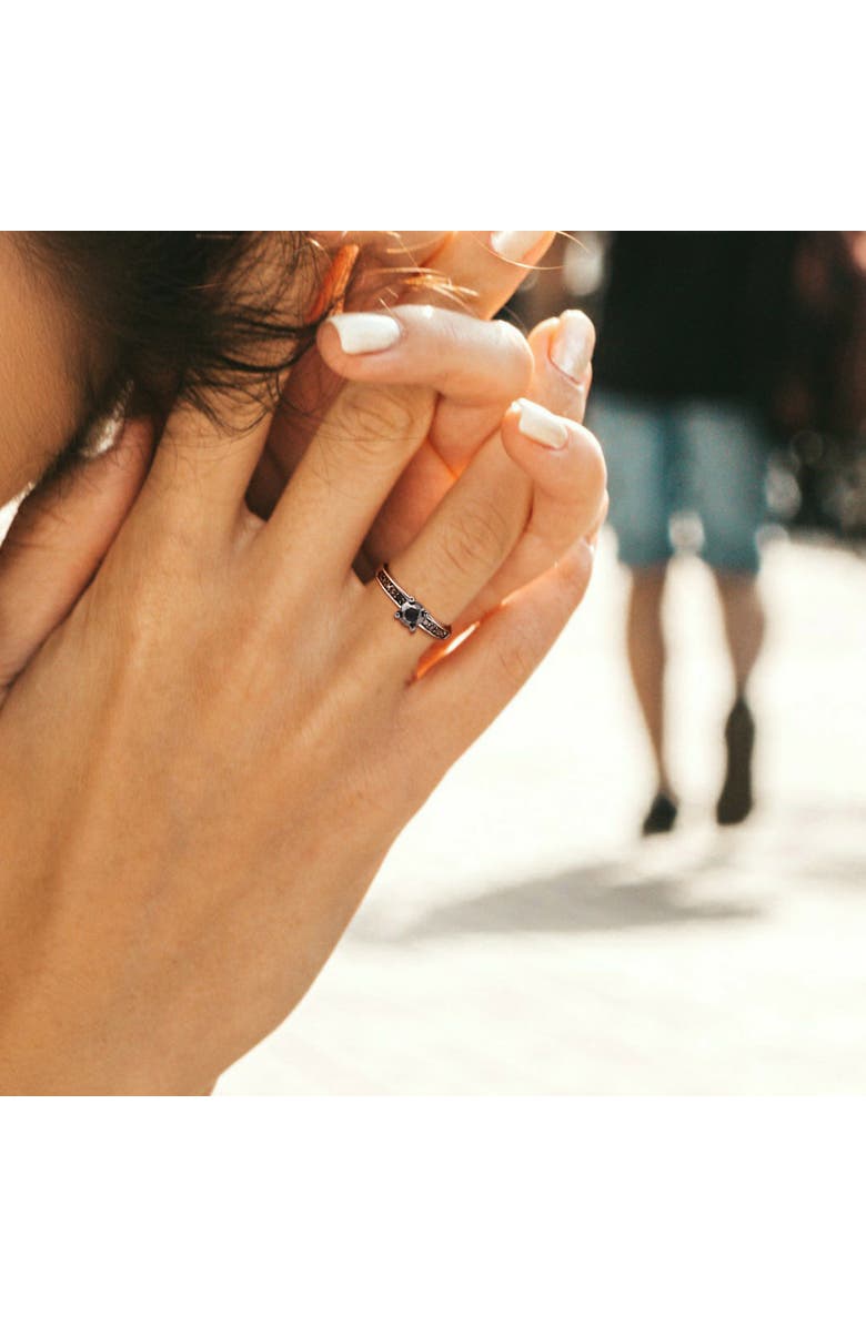 Julianna B. Black Diamond Engagement Ring Sterling Silver, Alternate, color, Diamond