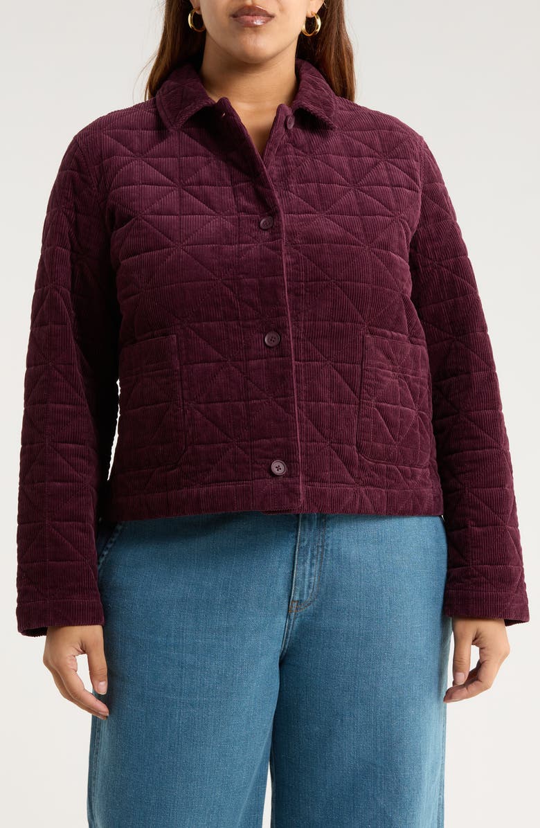 Seasalt Cornwall Incoming Tide Quilted Organic Cotton Corduroy Jacket, Alternate, color, Dark Hellebore