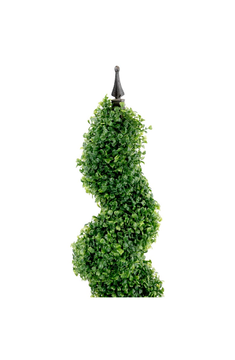 Northlight Potted Two Toned Artificial Spiral Boxwood Garden Topiary Tree - 5', Alternate, color, Green