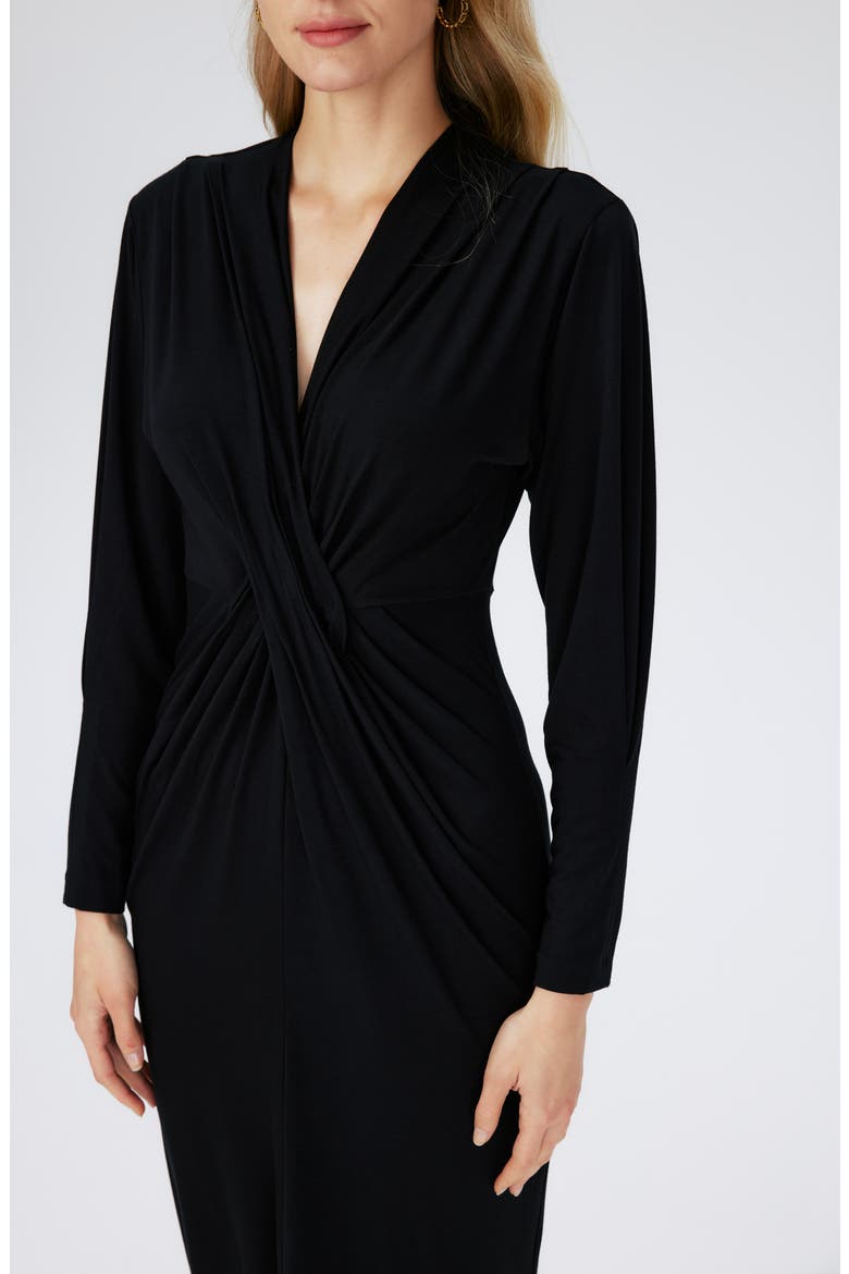 Sylvia Center Twist Long Sleeve Dress, Alternate, color, BLACK