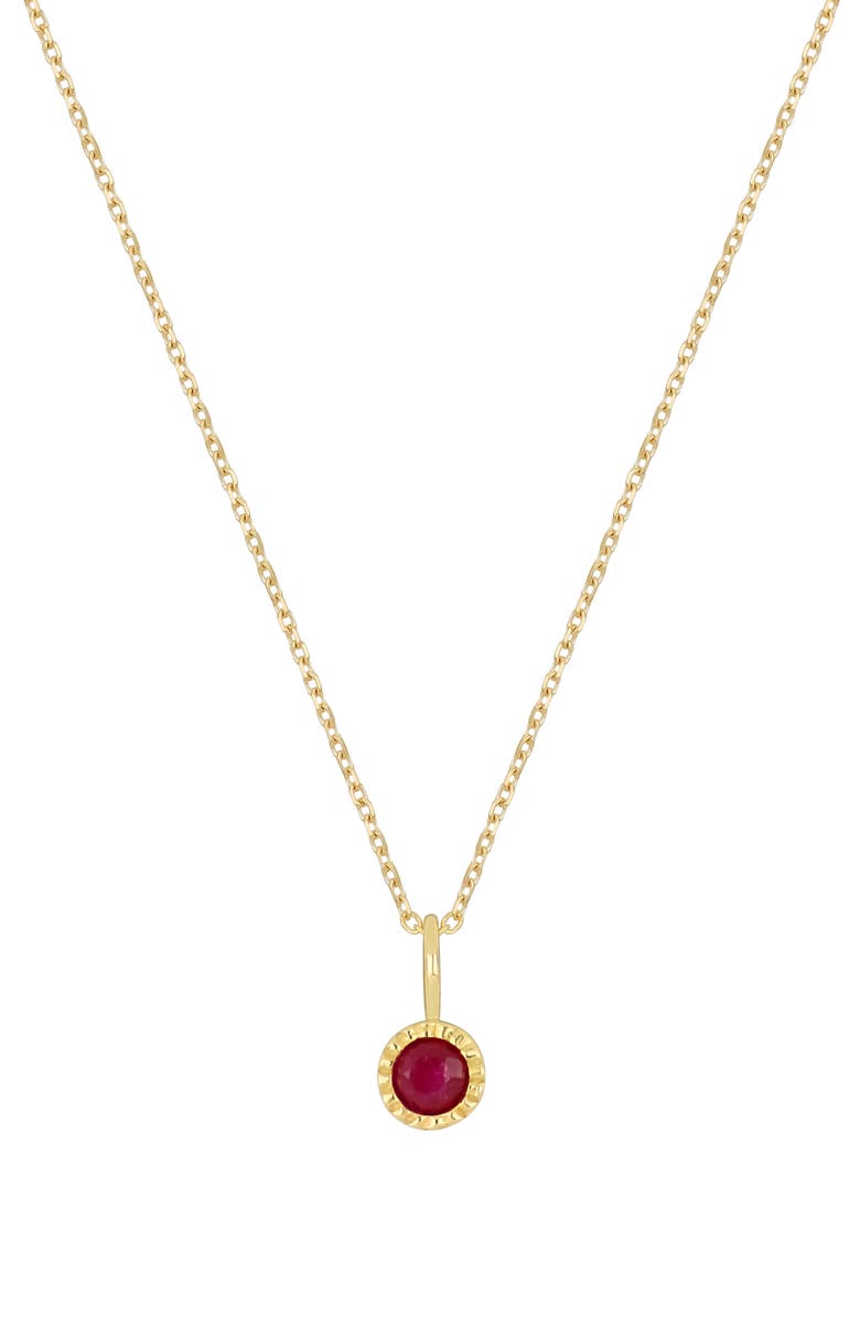 Bony Levy El Mar 18K Yellow Gold Round Ruby Pendant Necklace, Main, color, 18Ky