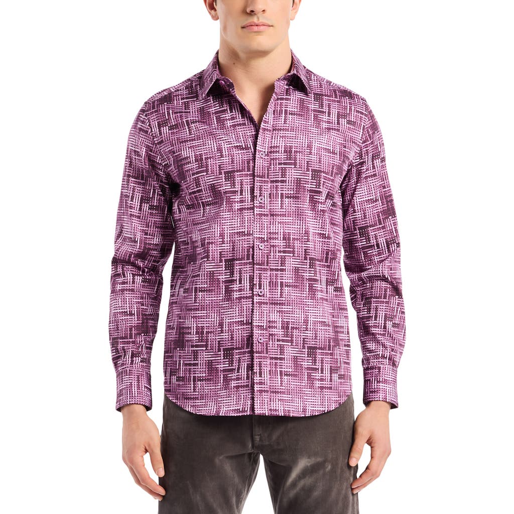 Robert Graham Berkley Long Sleeve Stretch Cotton Button-up Shirt In Gold