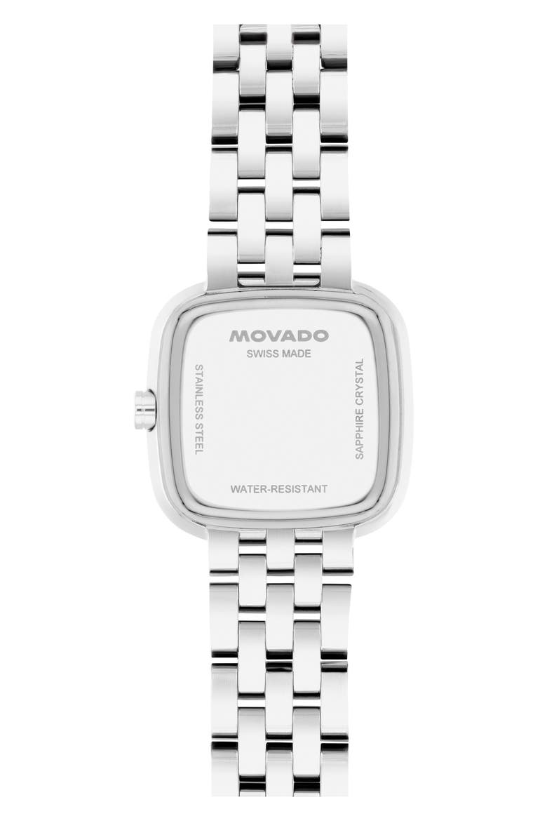 Museum Classic Cushion Case Bracelet Watch, 20mm x 22mm, Alternate, color, PINK/ SILVER