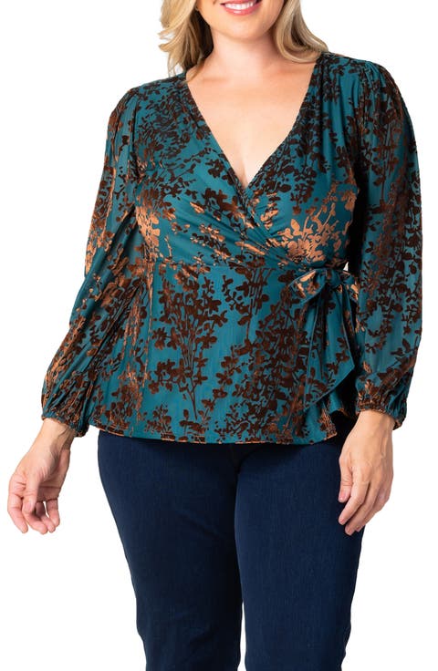 Loretta Burnout Velvet Wrap Top