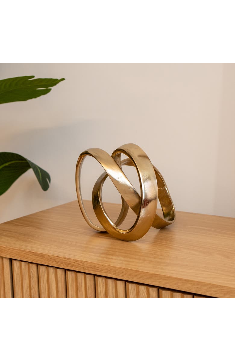 JONATHAN Y Chamberlain 7" Aluminum Abstract Knot Decorative Sculpture, Alternate, color, Gold