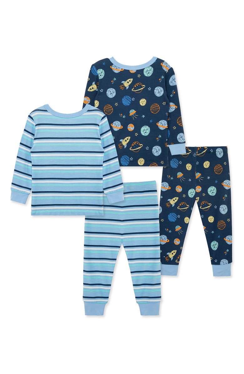 Little Me Space 2-Pack Stretch Viscose Pajama Set, Alternate, color, Blue