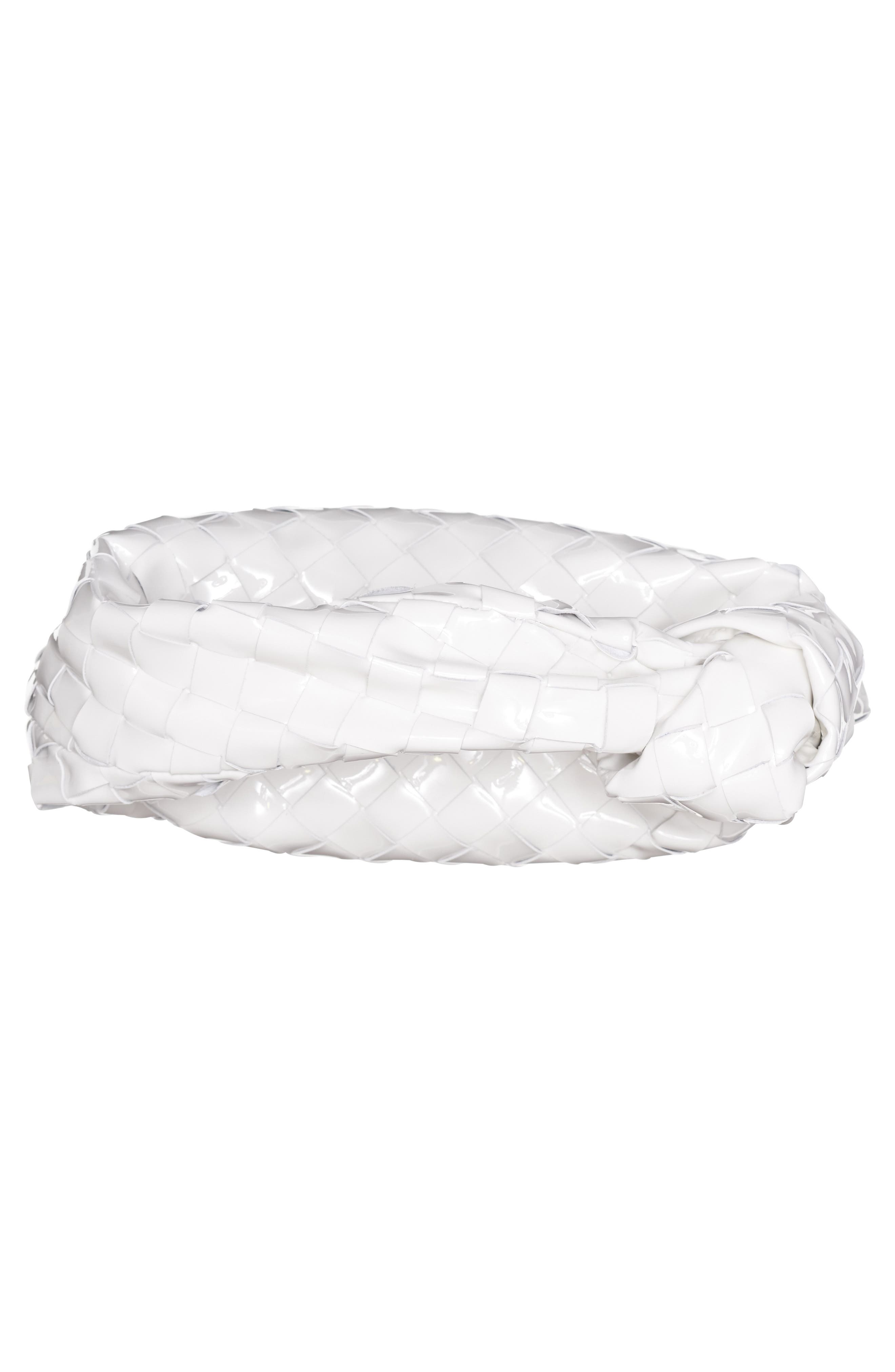 Bottega Veneta Mini Jodie Patent Leather Hobo, Alternate, color, 