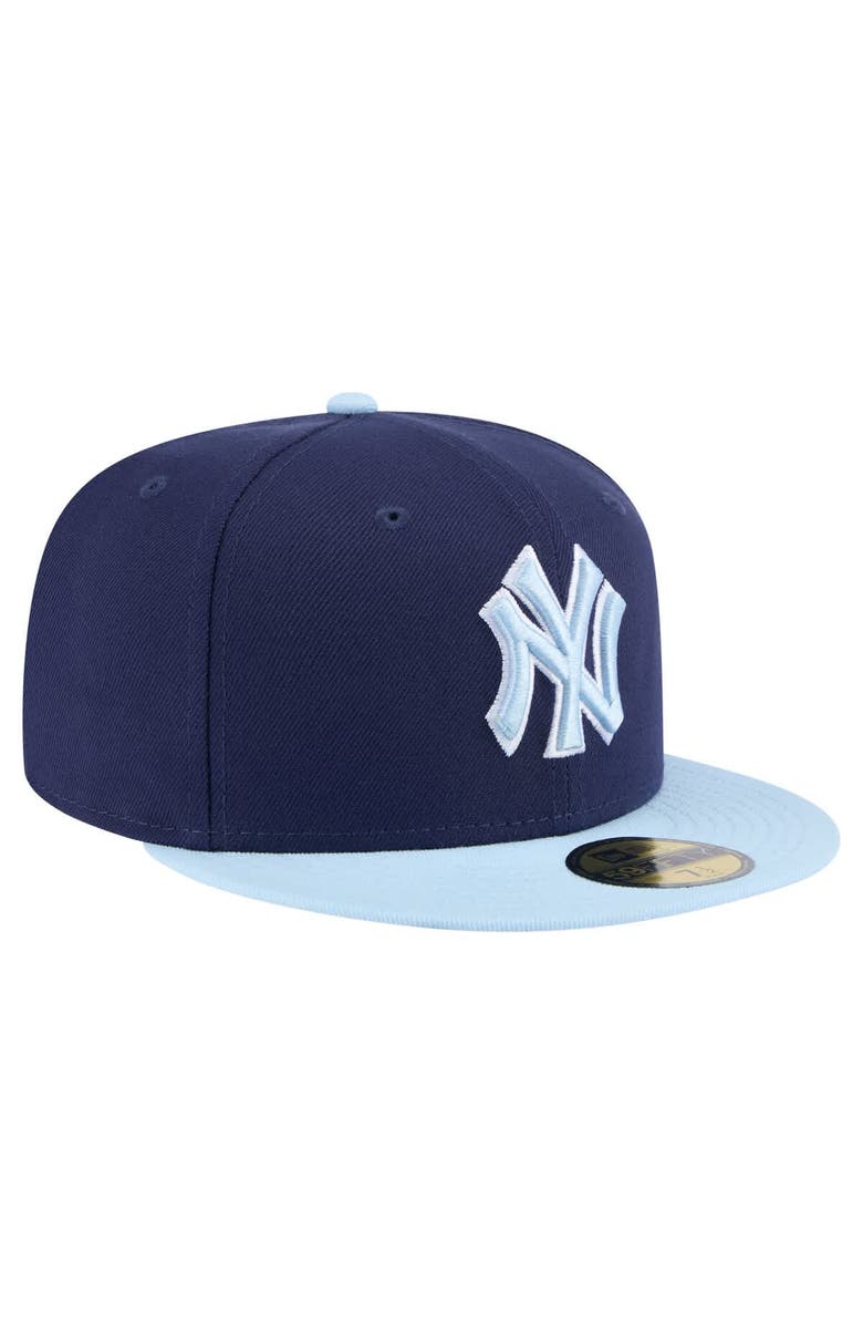 New Era Men's New Era Navy/Light Blue New York Yankees Color Pack 2-Tone 59FIFTY Fitted Hat, Alternate, color,