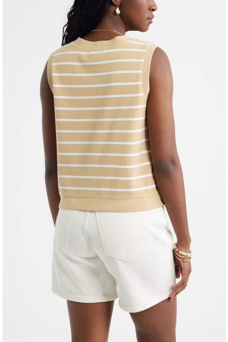 Button Front Knit Tank, Alternate, color, TAN WHITE STRIPE