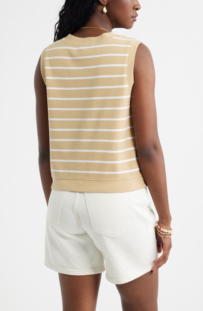 Caslon<sup>®</sup> Buttoned Sweater Tank, Alternate, color, Tan White Stripe