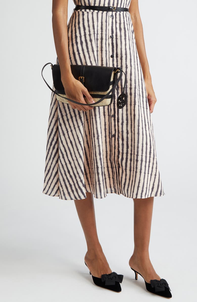 Altuzarra Watermill Flap Leather & Woven Palm Shoulder Bag, Alternate, color,