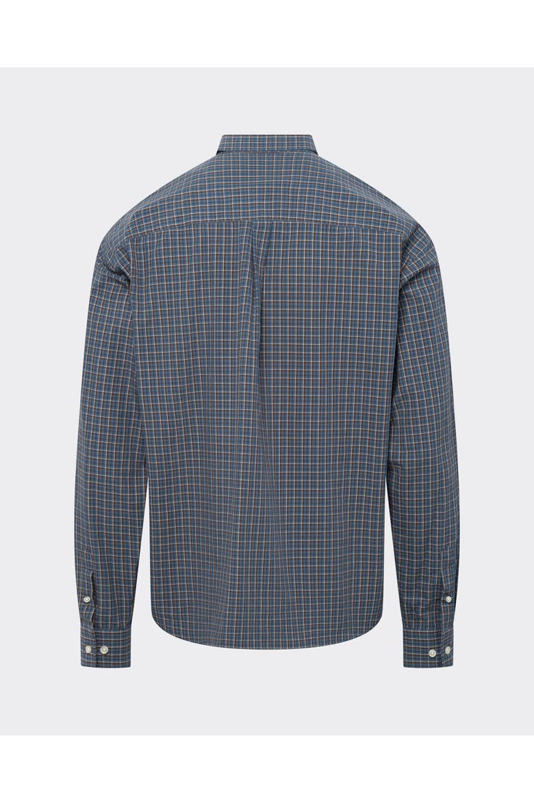 Poplin Button Down Shirt, Alternate, color, Blue Check
