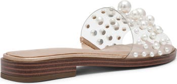 Eugenie Faux Pearl Slide Sandal