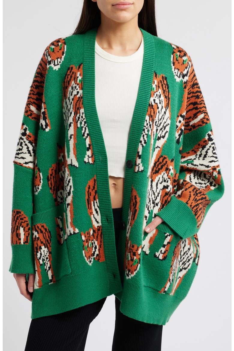 Tiger Tales Oversize Cardigan, Main, color, TIGER TALES
