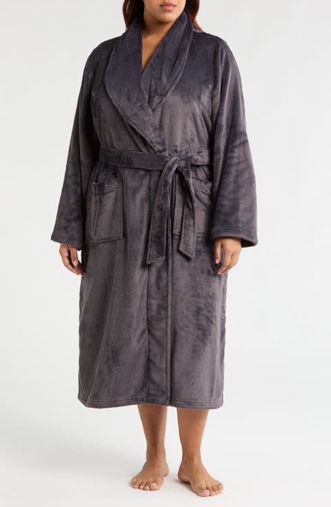 Shawl Collar Plush Robe (Plus)