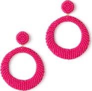 Deepa Gurnani Asta Beaded Hoop Drop Earrings