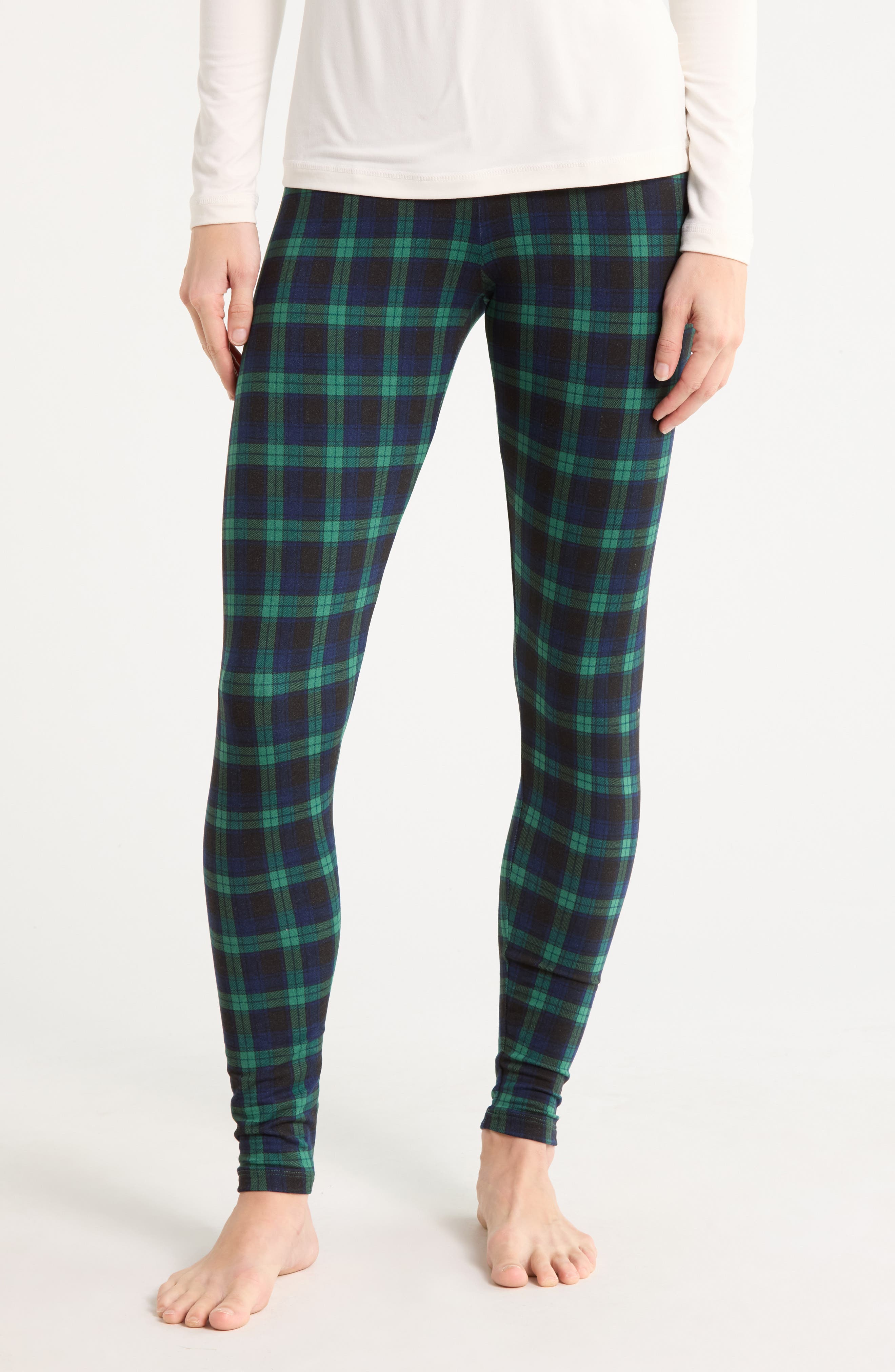 Plaid Fleece Full Length Leggings