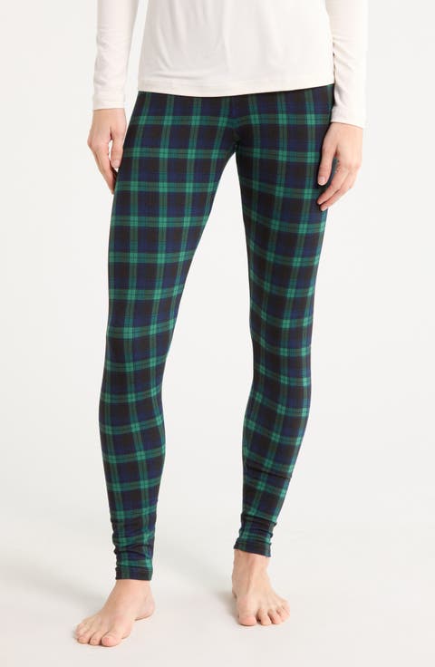 Plaid Fleece Full Length Leggings