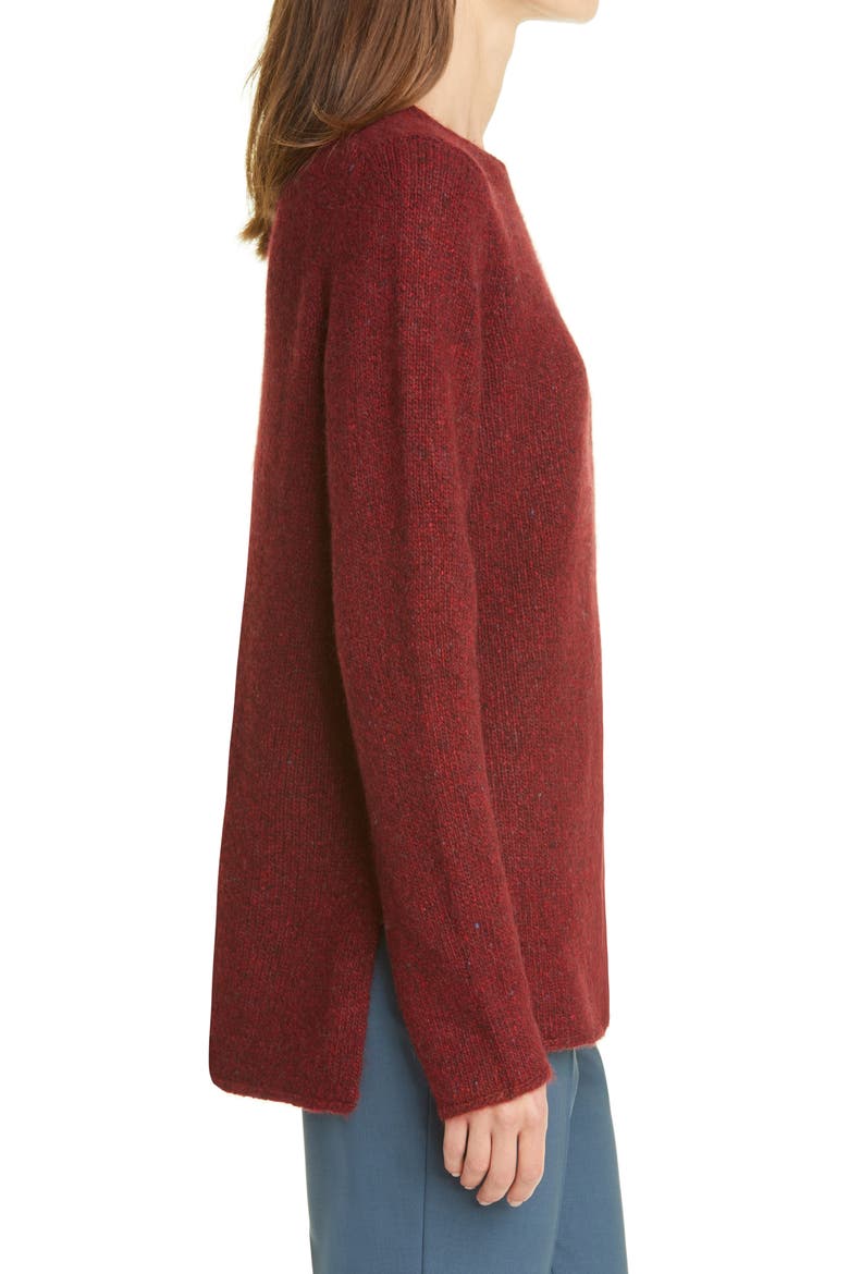 Donegal Cashmere Crewneck Sweater, Alternate, color, CHERRY