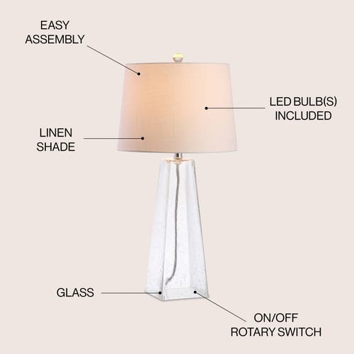 Jonathan Y Dylan 28.5" Glass Led Table Lamp, Clear In Clear