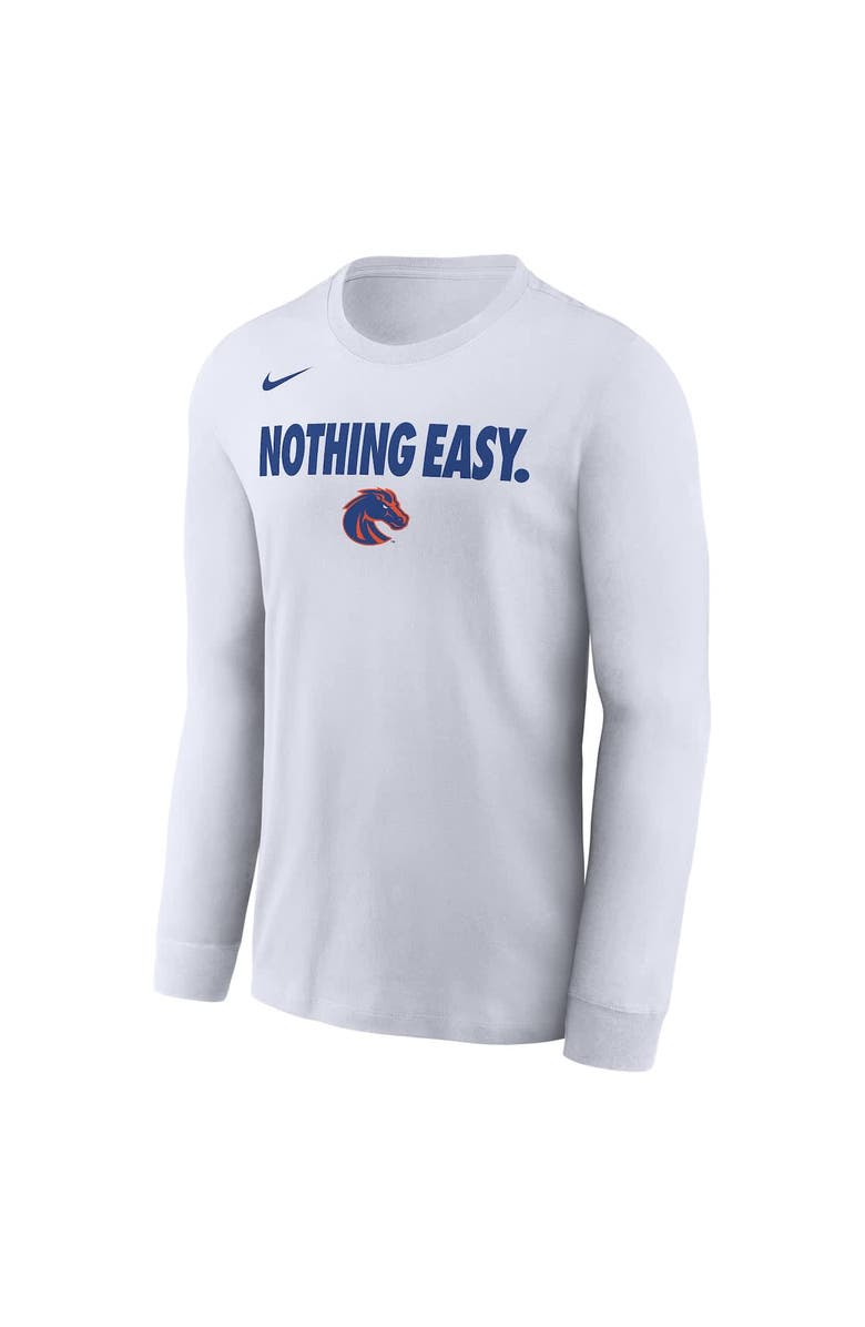 Nike Men's Nike White Boise State Broncos 2025 On-Court Bench Long Sleeve T-Shirt, Alternate, color, 