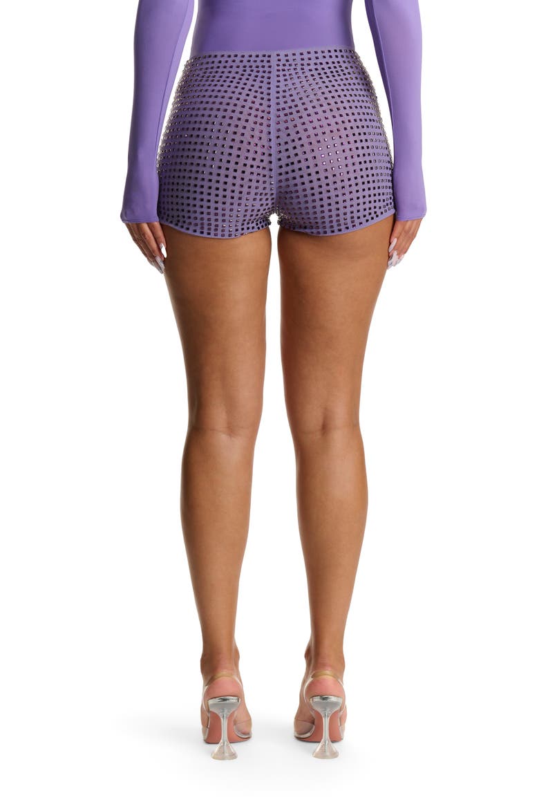 Crystal Studded Shorts, Alternate, color, LAVENDER