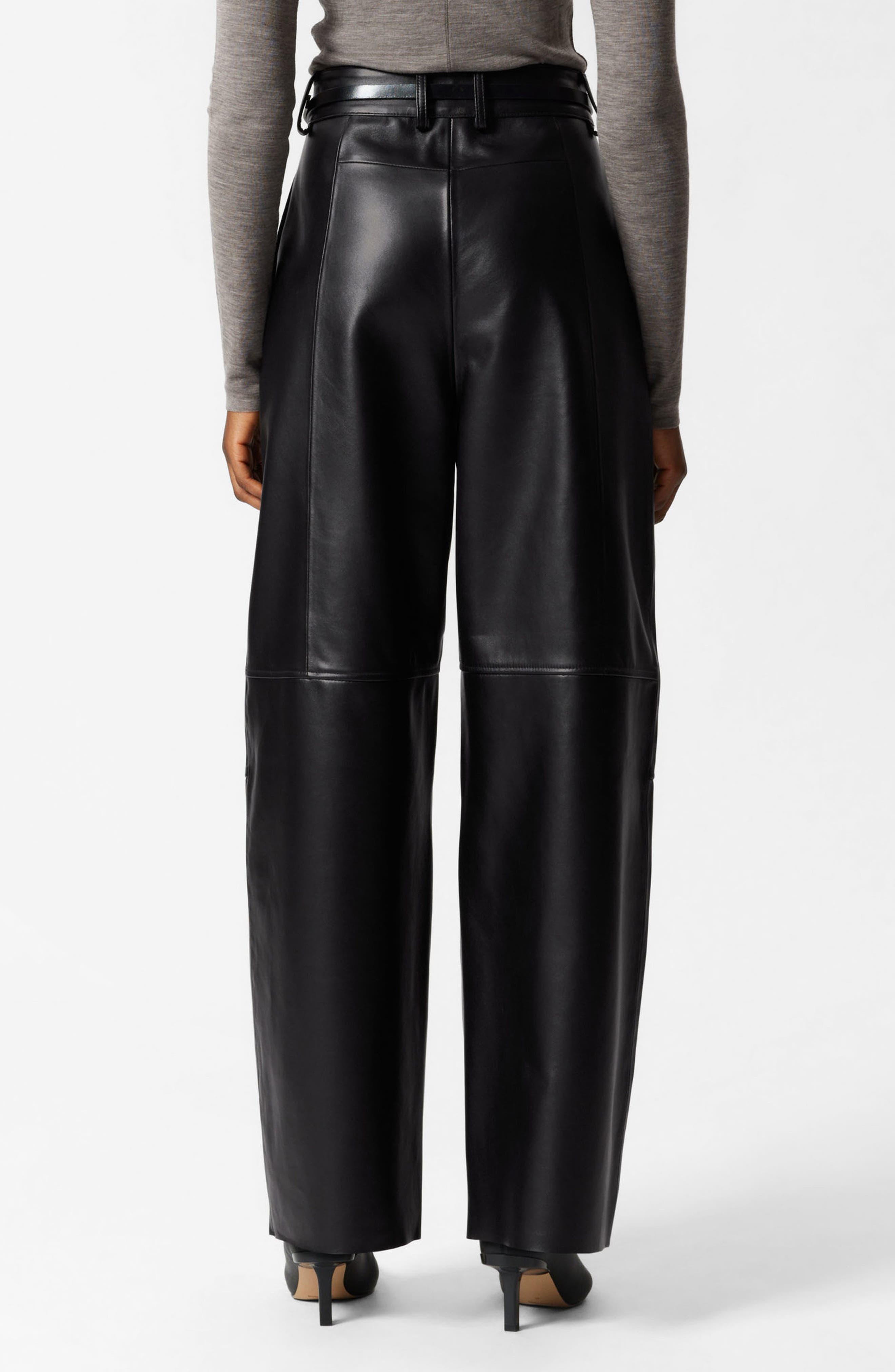 Metallic Leather Pants - image 2