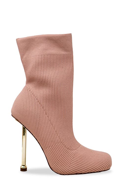 Chase & Chloe Chase And Chloe Knit Stiletto Bootie In Pink