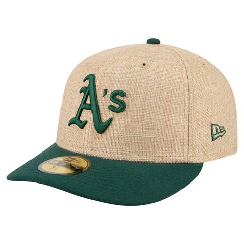 Men's New Era  Natural/Green Athletics Twine 59FIFTY Fitted Hat