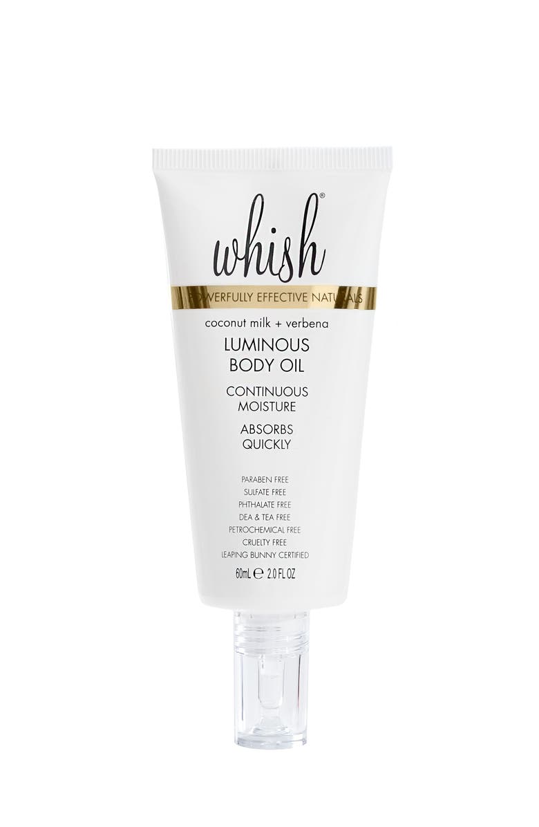 Whish Beauty Coconut Milk + Verbena Luminous Body Oil, Main, color,