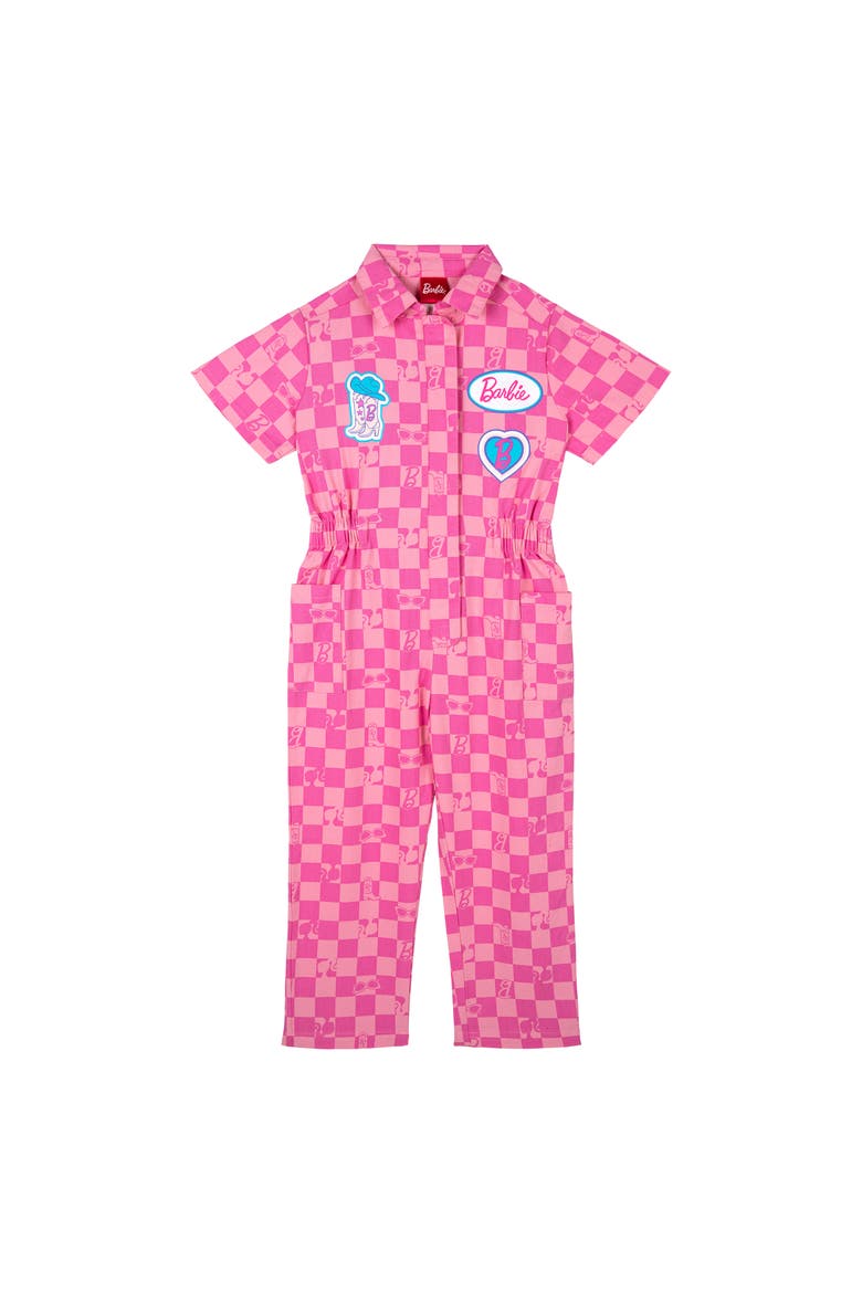 Cosplay Zip-Up One Piece, Main, color, Pink Barbie Checker