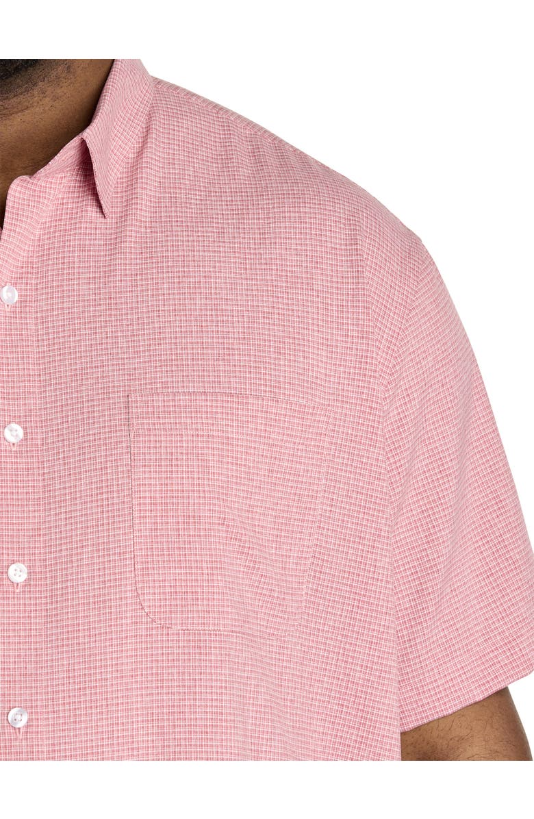 Harbor Bay by DXL Big & Tall Microfiber Small Plaid Sport Shirt, Alternate, color, Pink