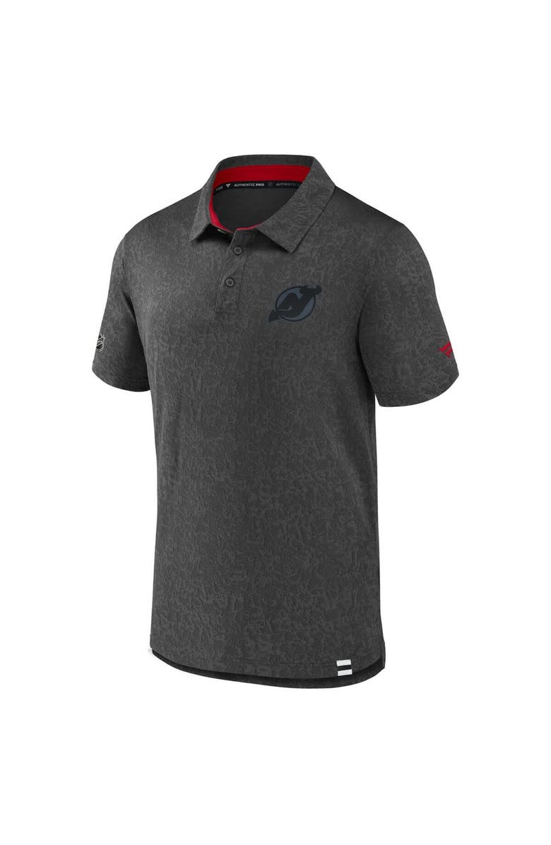 FANATICS Men's Fanatics  Black New Jersey Devils Authentic Pro Tonal Logo Jacquard Polo, Alternate, color, 