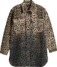 smALLSAINTS by ALLSAINTS Kids' Leopard Ombré Oversize Denim Shacket