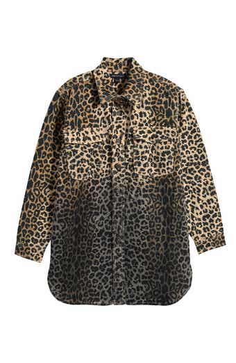 Kids' Leopard Ombré Oversize Denim Shacket