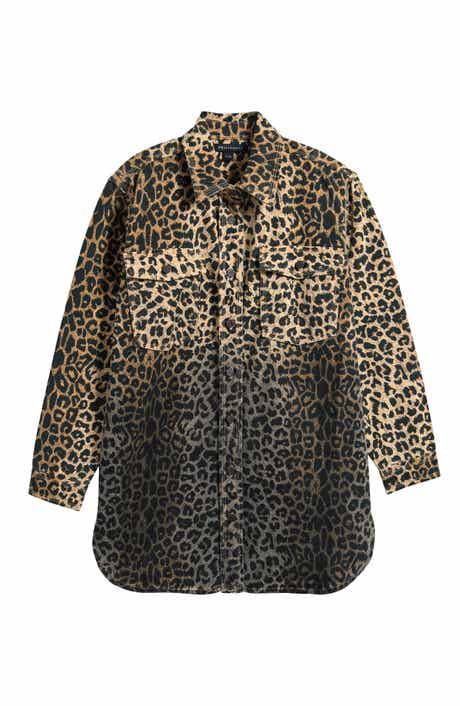 Kids' Leopard Ombré Oversize Denim Shacket