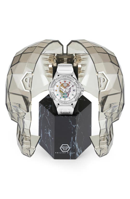 Philipp Plein The Skull Silicone Strap Watch, 41mm In Stainless Steel