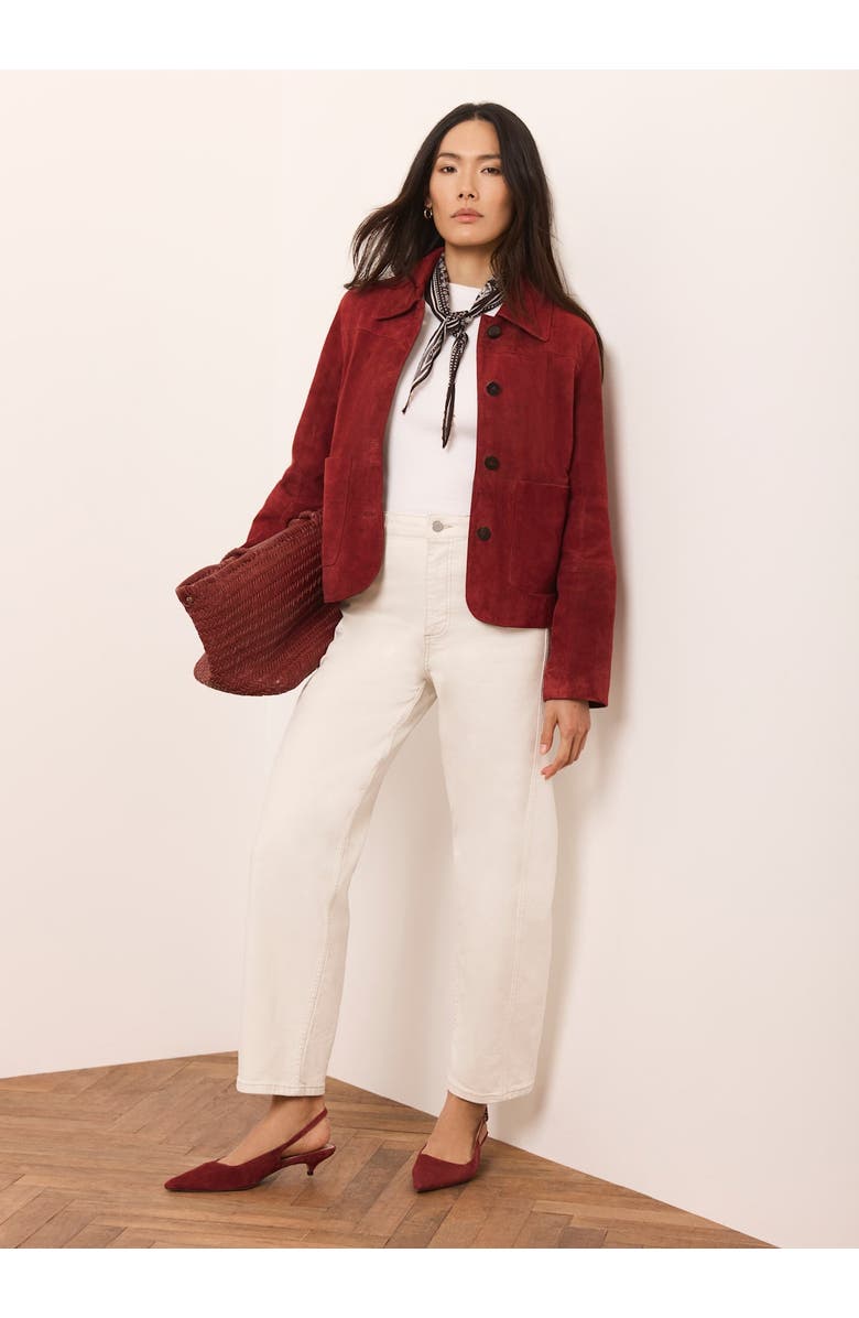 MINT VELVET The Essential Suede Jacket, Alternate, color, Red