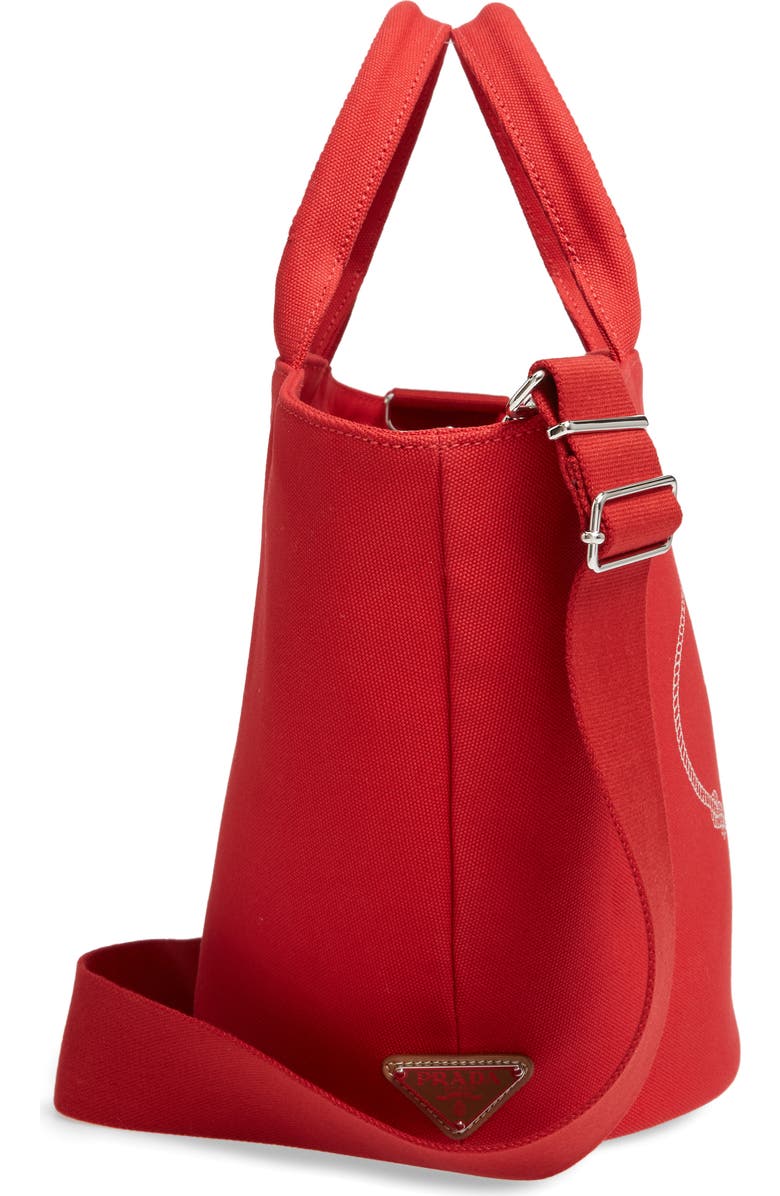 Prada Canapa Round Canvas Tote, Alternate, color,