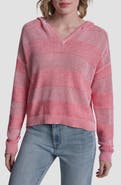 DKNY Jeans Pointelle Stripe Hooded Sweater